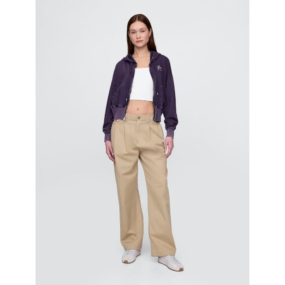 Womens French Terry Full Zip Hoodie Cotton Navy Medium Casual Comfort - Picture 2 of 5